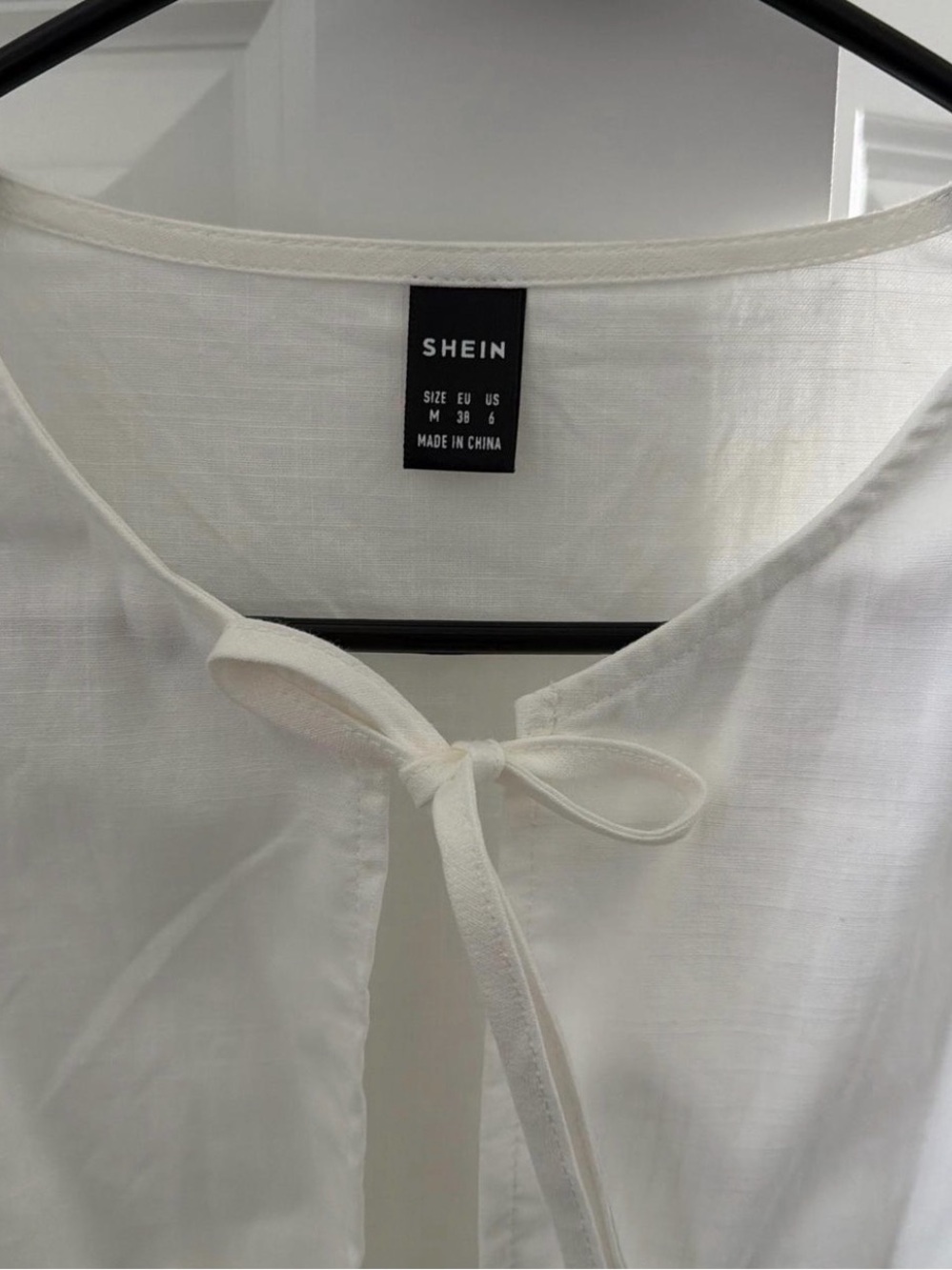 White Tie-Front Peplum Blouse - Picture 3 of 3